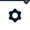 Cogwheel design related to setting icon, glyph style