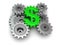 Cogwheel dollar (clipping path included)