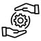 Cogwheel, driving force Vector Icon which can easily modify or edit