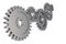 Cogwheel gear chain on white background