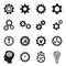 Cogwheel (gear) icons isolated on a white background