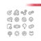 Cogwheel or gear with lightbulb, pencil icon set