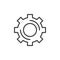 Cogwheel, gear line icon, outline vector sign