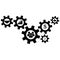 Cogwheel gear mechanism vector settings icon set