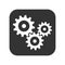 Cogwheel icon. Sprocket wheel logo. Settings button sign. Mechanic gears symbol. Black silhouette isolated on white background. Ve