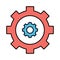 Cogwheel Line Vector Icon easily modified