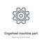 Cogwheel machine part outline vector icon. Thin line black cogwheel machine part icon, flat vector simple element illustration