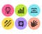 Cogwheel, Online delivery and Graph chart icons set. Air balloon, Stairs and Hand signs. Vector