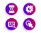 Cogwheel, Search photo and Time icons set. Click here sign. Edit settings, Find image, Clock. Push button. Vector