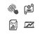 Cogwheel settings, Cogwheel blueprint and Report document icons. Sales diagram sign. Vector
