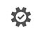 Cogwheel simple icon. Approved Service sign.
