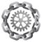 Cogwheel in strong steel circle chain