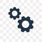 Cogwheel vector icon isolated on transparent background, Cogwheel transparency concept can be used web and mobile