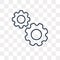 Cogwheel vector icon isolated on transparent background, linear