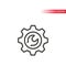 Cogwheel and wrench line vector icon