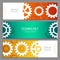 Cogwheels banners. Abstract background with gears machinery industry parts vector header templates