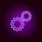 cogwheels gears outline icon in neon style. Elements of car repair illustration in neon style icon. Signs and symbols can be used