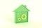 Cogwheels Smart House Icon Illustration green, perspective view