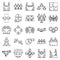 Cohesion icon set, outline style