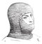 Coif of the soldiers in the Middle Ages, vintage engraving