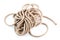 coil of natural Jute Hessian Rope Cord Braided Twisted isolated on white background