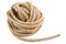 coil of natural Jute Hessian Rope Cord Braided Twisted isolated on white background