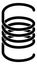 Coil spring icon. Flexible metal cable silhouette