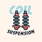 Coil suspension icon illustration, automotive theme