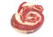 Coiled raw beef