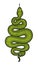 Coiled snake detailed illustration