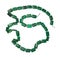 Coiled string of beads from artificial malachite