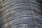 Coils of steel wire, closeup image