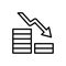 coin arrow icon. Simple line, outline vector elements of bankruptcy icons for ui and ux, website or mobile application