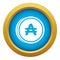Coin austral icon blue vector isolated