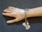 Coin bracelet ethnic boho gypsy style silver color bijou on mannequin hand