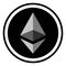 Coin crypto currency Ethereum, icon digital ether crypto currency Ethereum