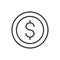 Coin currency bank money icon thick line