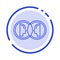 Coin, Face, Dual, Duplicate, Man Blue Dotted Line Line Icon