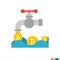 Coin Faucet Flat Icon