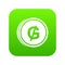 Coin guarani icon digital green