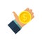 Coin in hand vector