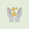 coin hands icon. Element of banking icon for mobile concept and web apps. Field outline coin hands icon can be used for web and mo