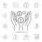 coin hands icon. Outline set of banking icons. Premium quality graphic design icon. One of the collection icons for websites, web