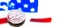 Coin of litecoin on an American flag background, the concept of