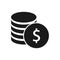 Coin money vector icon finance sign Dollar coin currency stack sign. Bank payment system. for graphic design, logo, web site,