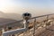 Coin operated binoculars at Jebel Jais Viewing Deck Park overlooking Hajar Mountains, UAE