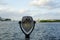 Coin-operated viewing binocular at an overlook with scenic views of the Intracoastal in West Palm Beach