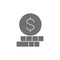 Coin pile, money currency grey fill icon. Finance, payment, invest finance symbol design.
