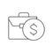 Coin with portfolio, money and stock portfolio, investing lineal icon. Finance, payment, invest finance symbol design.