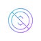 Coin with prohibition sign, no money, coin rejection gradient lineal icon. Finance, payment, invest finance symbol